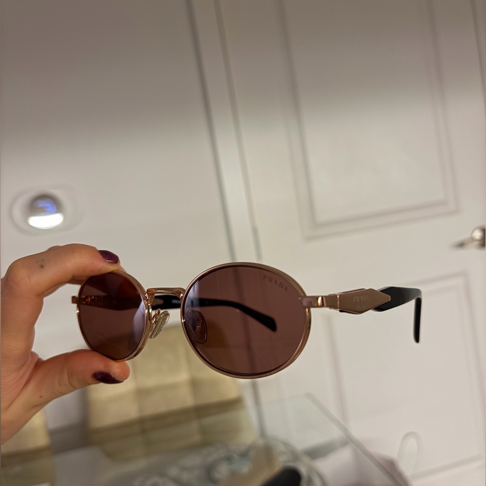 Prada Oval Sunglasses purple with gold frame